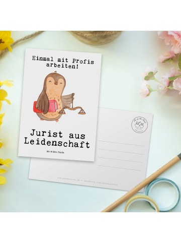 Mr. & Mrs. Panda Ansichtskarte Jurist Leidenschaft mit Spruch in Weiß