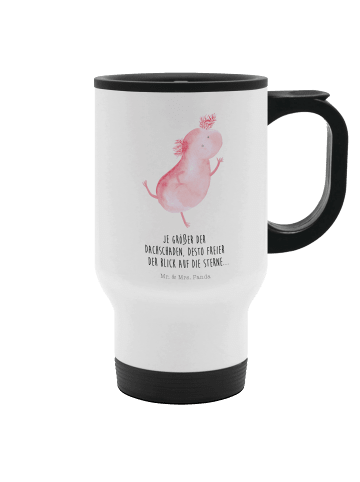 Mr. & Mrs. Panda Thermobecher Axolotl Tanzen mit Spruch in Weiß