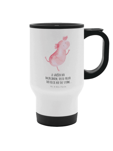 Trinkbecher Axolotl Tanzen mit Spruch in Weiß