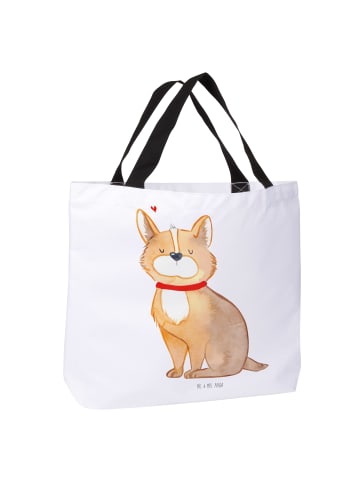 Mr. & Mrs. Panda Strandtasche Hund Glück ohne Spruch in Weiß