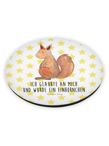 Mr. & Mrs. Panda Rund Magnet Einhorn Glauben mit Spruch in Weiß
