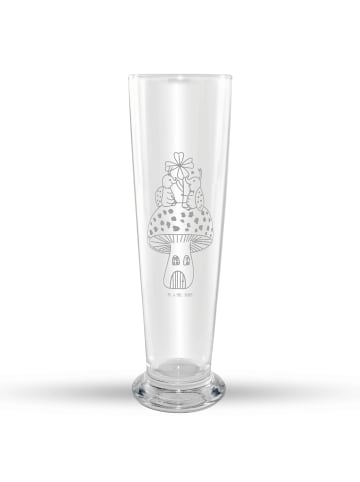 Mr. & Mrs. Panda Bierglas graviert Marienkäfer Fliegenpilz ohne ... in Transparent
