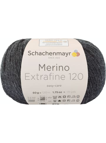 Schachenmayr since 1822 Handstrickgarne Merino Extrafine 120, 50g in Charcoal Heather