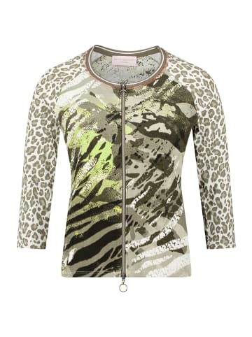 Betty Barclay Shirtjacke mit Rippenstruktur in Khaki/Cream