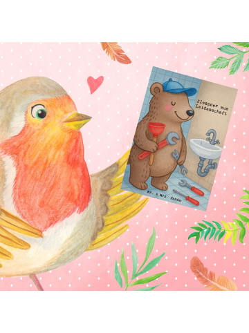 Mr. & Mrs. Panda Grußkarte Klempner Leidenschaft Design mit Spruch in Weiß