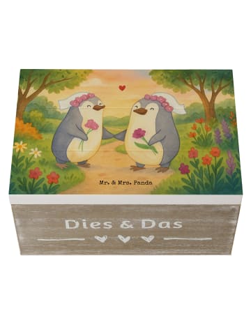 Mr. & Mrs. Panda Geschenkbox Pinguine Lesbian Pride Design ohne ... in Weiß