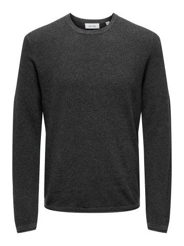 ONLY & SONS Strickpullover in Dark Grey Melange