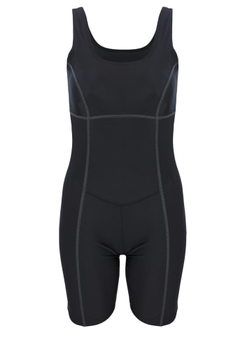 Aquarti Aquarti Damen Schwimmanzug mit Bein Geschlossener Rücken in schwarz/grau