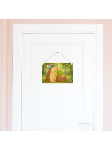 Mr. & Mrs. Panda Schild Igel Federschmuck Design ohne Spruch in Weiß