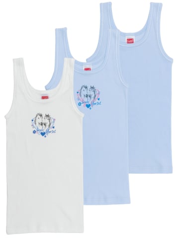 Sweety for Kids 3er-Set: Unterhemden in weiss/pastellblau