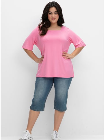 sheego Shirt in blumiges pink