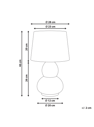 Beliani Tischleuchten MACAL in Weiß/Blau - (W) 28 x (H) 46 x (L) 28 cm