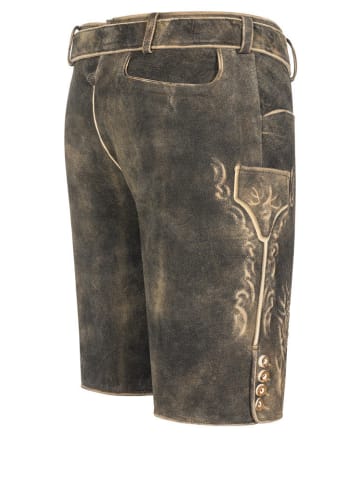 Nübler Lederhose kurz Severin in Sepia