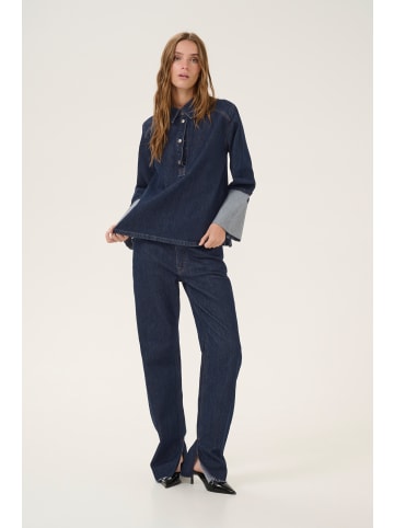 My Essential Wardrobe Langarm-Bluse AbinaMW in Dark Blue Un-Wash