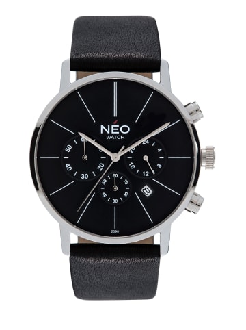 NEO Watch NEO Watch Armbanduhr aus Edelstahl in Schwarz/Silber