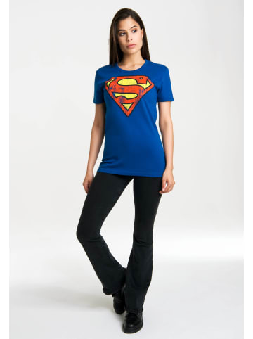 Logoshirt T-Shirt Superman-Logo in blau