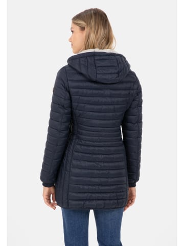 Camel Active Lange Steppjacke mit abnehmbarer Kapuze in Navy