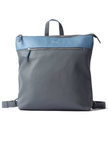 VARGU Echtleder Rucksack Femen 1 in grey-sky blue