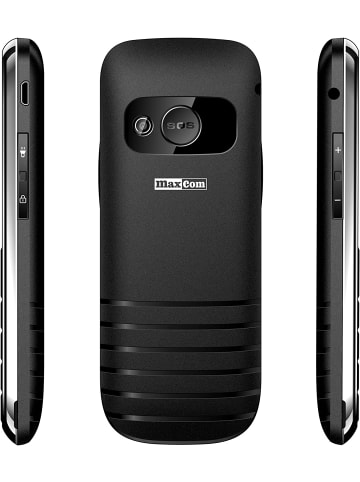 Maxcom Großtasten Multi-Media Handy micro-SIM (5,6 cm (2,2 Zoll) Farbdisplay in Schwarz