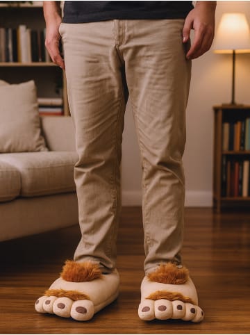 United Labels 3D Halbling-Füße Hausschuhe in braun