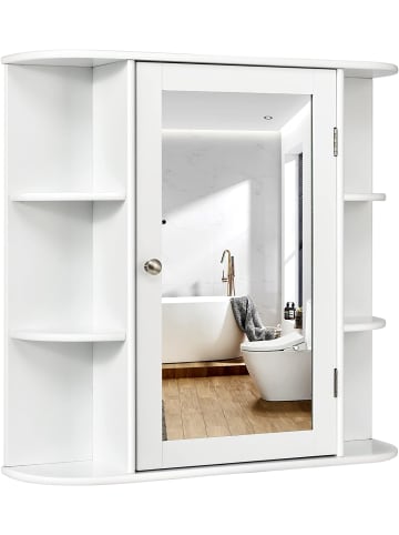 COSTWAY Badezimmerspiegelschrank in Weiß