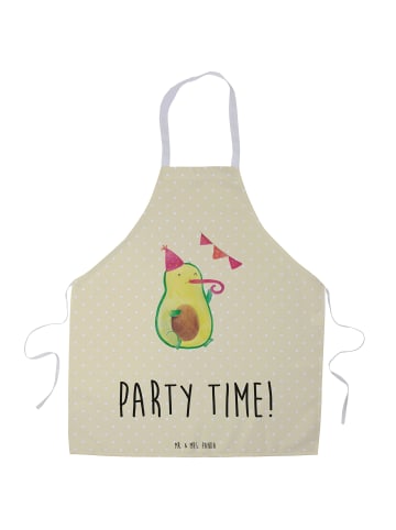 Mr. & Mrs. Panda Kochschürze Avocado Party Zeit mit Spruch in Gelb Pastell