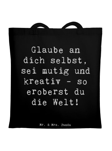 Mr. & Mrs. Panda Tote Bag Spruch Die Freude an der Kreativität e... in Schwarz