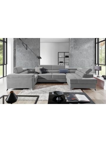 MF Design Tiya Recamiere Rechts in Hellgrau -  (L) 342 x (B) 342 x (H) 88 cm