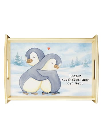 Mr. & Mrs. Panda Holztablett Pinguin Bester Kuschelpartner der W... in Weiß