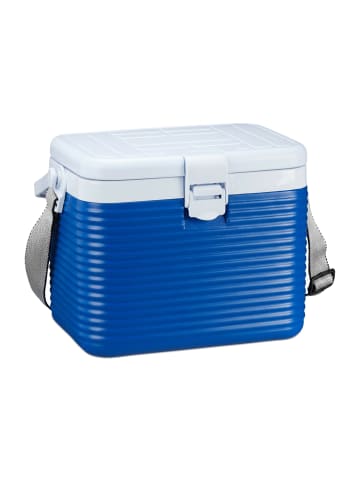 relaxdays Kühlbox in Blau/Weiß - (B)31 x (H)23,5 x (T)21 cm