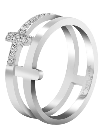 Adeliás Damen Ring aus Edelstahl in silber