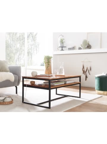 FineBuy Couchtisch in Braun / Akazie / 100x60x45