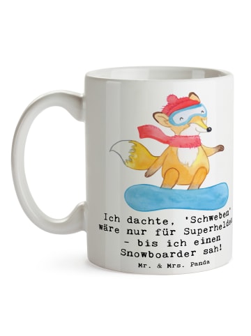 Mr. & Mrs. Panda Becher Snowboarden Zauber mit Spruch in Weiß