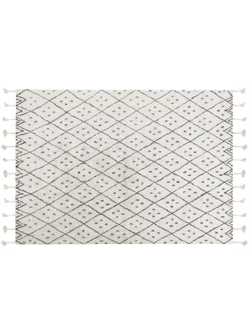 Beliani Kurzflor AGADIR in Weiß/Schwarz - (W) 140 x (H) 2 x (L) 200 cm