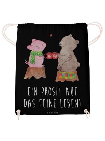 Mr. & Mrs. Panda Drawstring Bag Glühschwein Sause mit Spruch in Schwarz
