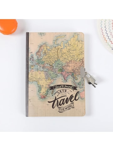 i-Total Tagebuch Vorhängeschloss Schlüsseln 80 Seiten alte Karte