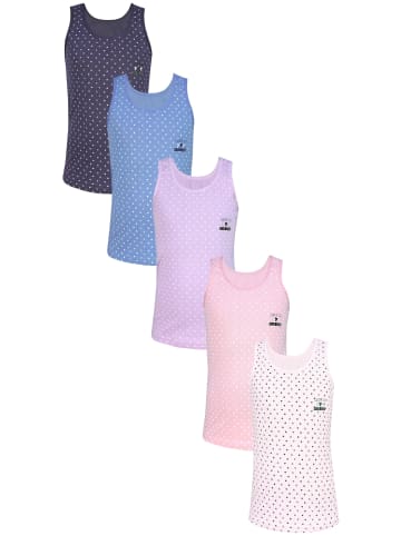 TupTam Mädchen Kinder Unterhemd 5er Pack in rosa/blau