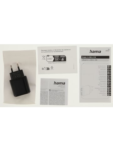 Hama Netzladegerät 2 USB-Ports 5 V/2,4 A Universal Netzadapter Schwarz kompatibel