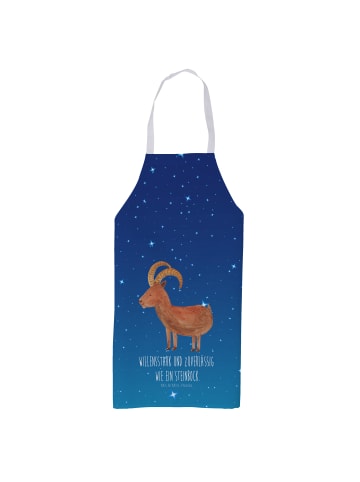 Mr. & Mrs. Panda Schürze Sternzeichen Steinbock mit Spruch in Sternenhimmel Blau