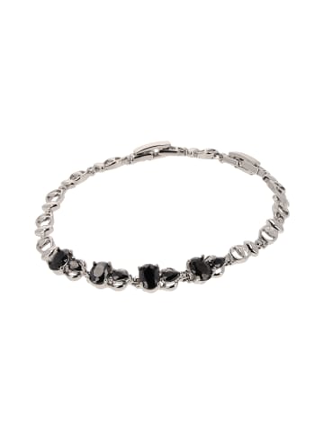 faina Women Link Bracelet in Silver Black