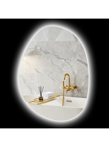 HOMCOM Badspiegel-80L x 60B x 5H cm-Silber