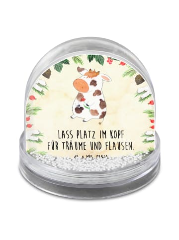 Mr. & Mrs. Panda Schneekugel Kuh mit Spruch in Naturpapier
