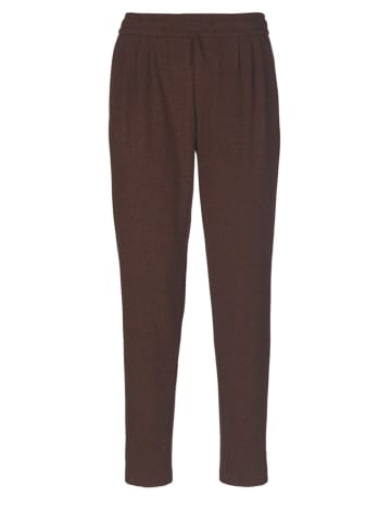 GOLDNER Wärmende Schlupfhose LOUISA in knitterarmer Ware in camel / anthrazit