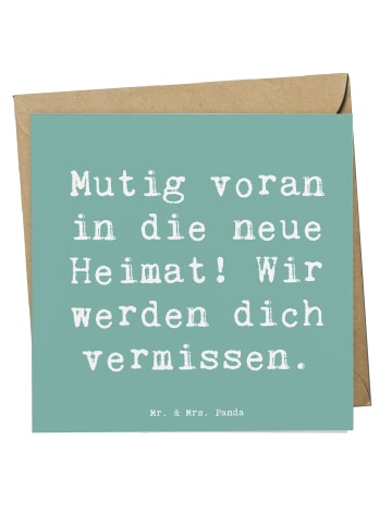 Mr. & Mrs. Panda Grußkarte Spruch Umzug in eine neue Stadt mit S... in Meeresbrise