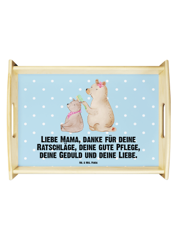 Mr. & Mrs. Panda Dekotablett Bär Kind mit Spruch in Blau Pastell