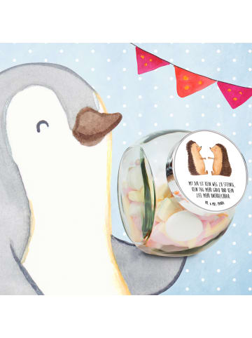 Mr. & Mrs. Panda Bonbonglas Igel Liebe mit Spruch in Weiß