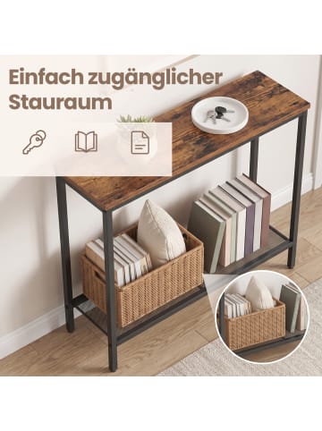 VASAGLE Flurtisch Dacey in Braun-Schwarz - (B)80 x (H)81.2 x (T)24 cm