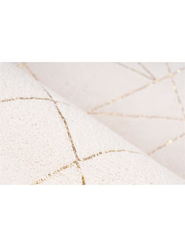 Kayoom Hochflor Teppich Bijou 125 in creme - gold - rechteckig