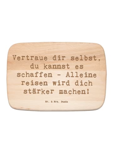 Mr. & Mrs. Panda Holzbrettchen Spruch Alleine Reisen unternehmen... in Transparent