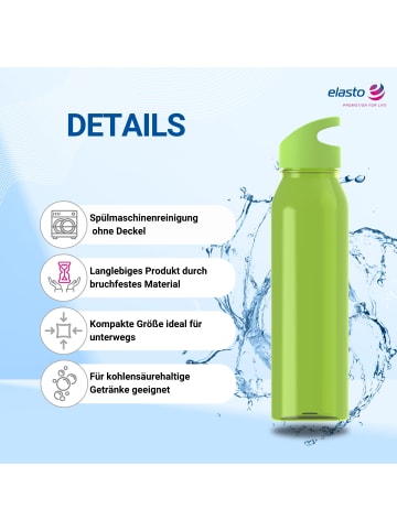 elasto Trinkflasche Active "Wave" in transparent-lime/lime - 650 ml